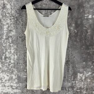 Chantik Sz S Ivory Sequin Bling Lightweight Tunic Top Tank Embellished